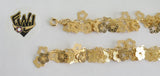 (1-0503) Gold Laminate Bracelet -8mm Flower Charms Bracelet - 7"- BGO - Fantasy World Jewelry