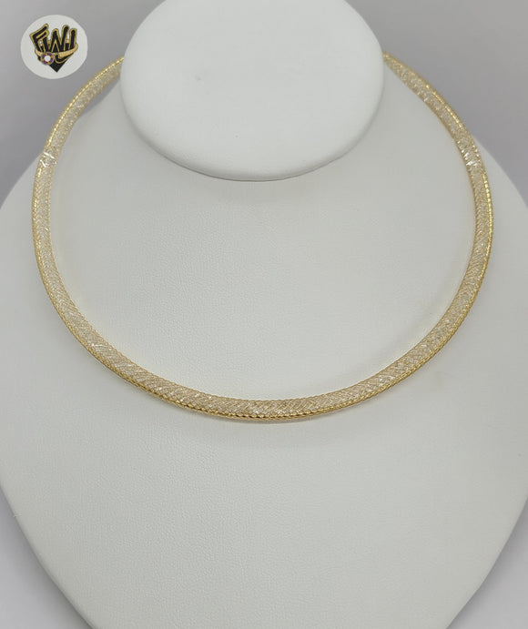 (1-6312) Gold Laminate - Rigid Necklace - BGO - Fantasy World Jewelry