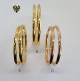 (1-2861) Gold Laminate - Plain Hoops - BGO - Fantasy World Jewelry