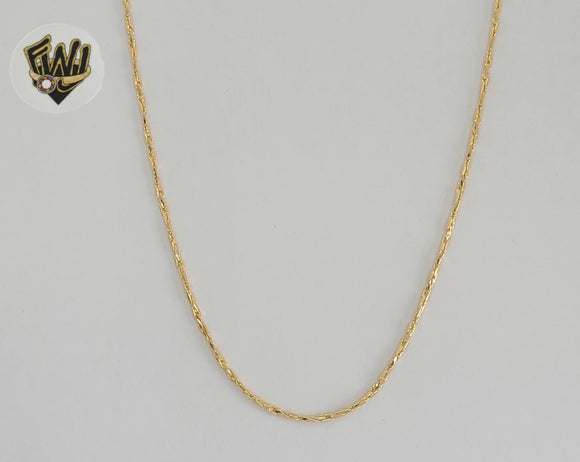 (1-1642) Laminado de oro - Cadena de eslabones alternativos de 1 mm - BGF