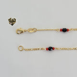 (1-0694) Gold Laminate Bracelet - 2mm Azabache Bracelet - BGF - Fantasy World Jewelry