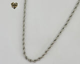 (4-3113-1) Stainless Steel - 4mm Rope Link Chain. - Fantasy World Jewelry