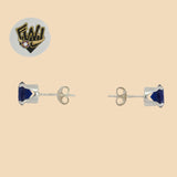 (2-3047) 925 Sterling Silver - Round Zircon Stud Earrings. - Fantasy World Jewelry