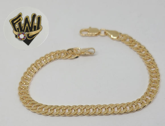 (1-0450) Gold Laminate Bracelet - 5.5mm Double Curb Link - 7