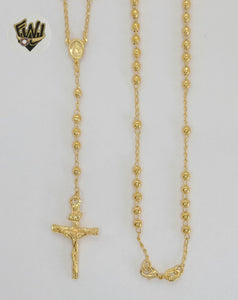 (1-3336-1) Laminado de oro - Collar Rosario de Nuestra Señora de la Caridad de 3 mm - 17,5" - BGO.