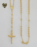 (1-3336-1) Gold Laminate - 3mm Our Lady of Charity Rosary Necklace - 17.5" - BGO.