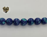 (MBEAD-20) 10mm Lapiz Azul Bead - Round - Fantasy World Jewelry