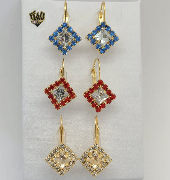 (1-1179) Gold Laminate - Zircon Earrings - BGF - Fantasy World Jewelry