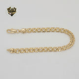 (1-0416) Gold Laminate - 6.5mm Double Curb Link Bracelet - 7.5" - BGO