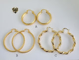 (1-2731-B) Gold Laminate Hoops - BGO - Fantasy World Jewelry