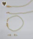 (MSET-19) Gold Laminate - Mallorca Pearls Set - Fantasy World Jewelry