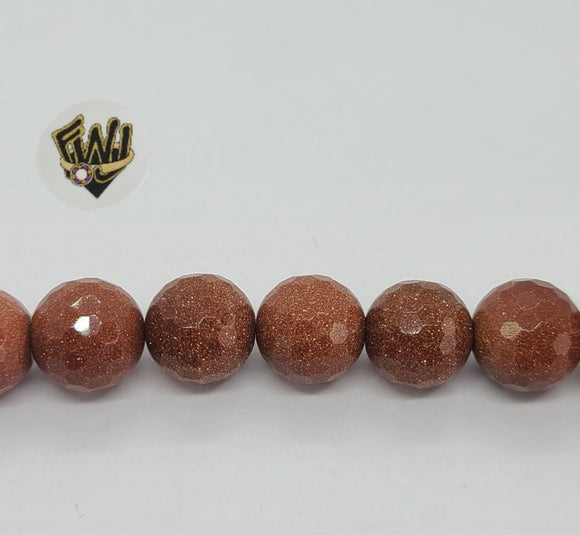 (MBEAD-130) 12mm Venturina Faceted Beads - Fantasy World Jewelry