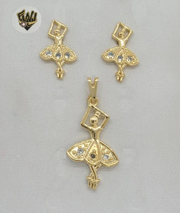 (1-6102) Gold Laminate - Zircon Ballerina Set - BGF - Fantasy World Jewelry