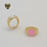 (1-3034-2) Gold Laminate - Happy Face Ring - BGO