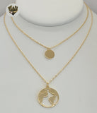 (1-6026) Gold Laminate - Charms Layering Necklace - BGF - Fantasy World Jewelry