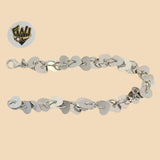 (2-0446) 925 Sterling Silver - 4mm Hearts Bracelet. - Fantasy World Jewelry
