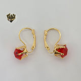 (1-1163) Gold Laminate - Multicolor Earrings - BGO - Fantasy World Jewelry