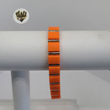 (4-5022) Stainless Steel - 10mm Orange Bracelet. - Fantasy World Jewelry