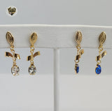 (1-1113-1) Gold Laminate - Crystals Earrings - BGO - Fantasy World Jewelry