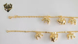 (1-0554) Gold Laminate Bracelet -3mm Alternative Link Bracelet w/ Charms -7.5''-BGO - Fantasy World Jewelry