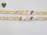 (1-60021) Gold Laminate - 10mm Figaro Link Men - 7.5" - BGO - Fantasy World Jewelry