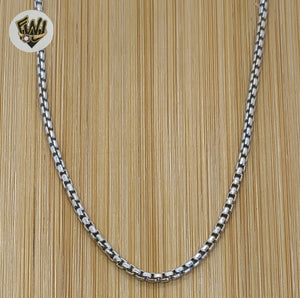 (2-8087) 925 Sterling Silver - 2mm Box Link Chains. - Fantasy World Jewelry