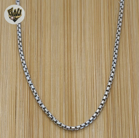 (2-8087) 925 Sterling Silver - 2mm Box Link Chains. - Fantasy World Jewelry