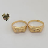 (1-3162) Gold Laminate -CZ Square Men Ring - BGO - Fantasy World Jewelry