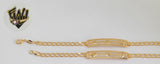 (1-0466) Gold Laminate Bracelet - 5mm Curb Link w/ Plate  - 7.5" - BGF - Fantasy World Jewelry