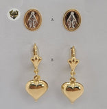 (1-1168) Gold Laminate Earrings - BGF - Fantasy World Jewelry