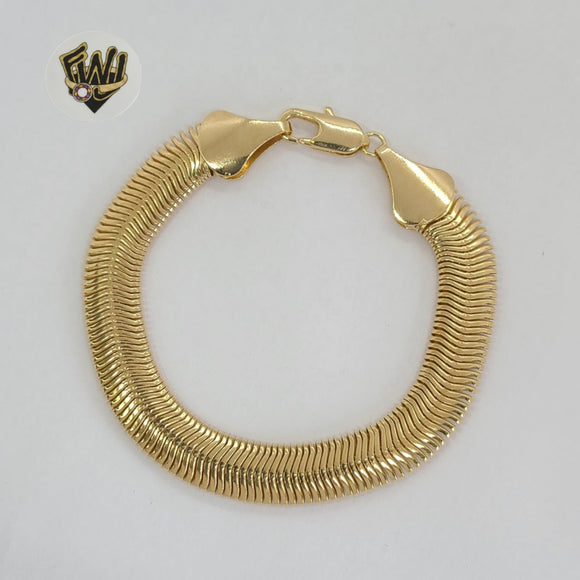 (1-0452) Gold Laminate Bracelet - 10mm Magic Herringbone Bracelet - BGF - Fantasy World Jewelry