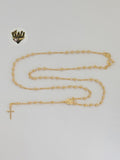 (1-3309-1) Gold Laminate - 2.5mm Miraculous Virgin Rosary Necklace - 18" - BGF