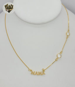 (1-6032) Gold Laminate - 1mm Mom Necklace - BGF - Fantasy World Jewelry