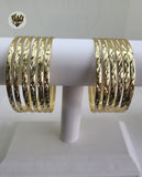 (1-4007) Gold Laminate - 4mm D/C Bangles - Dozen - BGO - Fantasy World Jewelry