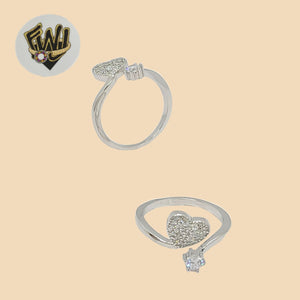 (2-5103) 925 Sterling Silver - Zircon Heart Ring - Fantasy World Jewelry