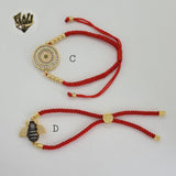 (1-60100) - Gold Plated Red String Bracelet.