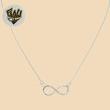 (2-66037) 925 Sterling Silver - 1mm Rolo Link Infinity Necklace. - Fantasy World Jewelry