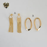 (1-1209-2) Gold Laminate - Long Stud Earrings - BGF