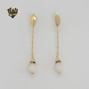 (1-1240-1) Gold Laminate - Long Earrings - BGF