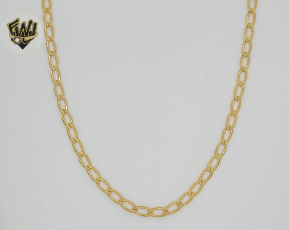 (1-1835) Laminado de oro - Cadena de eslabones curvos alternativa de 4 mm - BGO