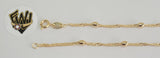 (1-0705)Gold Laminate- 2mm Link Bracelet w/ Balls-7.5"-BGF - Fantasy World Jewelry