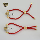 (1-60100) - Pulsera de Animales de Hilo Rojo Bañada en Oro.