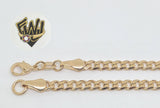 (1-0413) Gold Laminate - 4mm D/C Curb Link Bracelet - 8.5'' - BGF - Fantasy World Jewelry