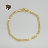 (1-0419) Gold Laminate - 3.5mm Marine Link Bracelet - 7" - BGO - Fantasy World Jewelry