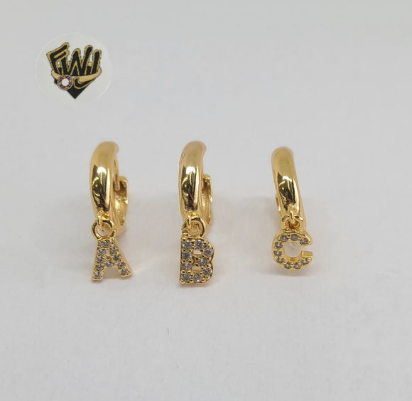 (1-2586) Gold Laminate - Letter Hoops - BGO - Fantasy World Jewelry
