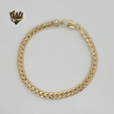 (1-0413) Gold Laminate - 6mm Curb Link Bracelet - 7.5” - BGO