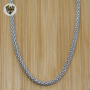 (2-8083) 925 Sterling Silver - 4mm Popcorn Link Chains. - Fantasy World Jewelry