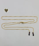 (1-6299) Gold Laminate - Adjustable Figa Necklace - BGF - Fantasy World Jewelry