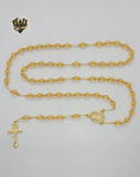 (1-3337-1) Gold Laminate - 5.5mm Divine Child Rosary Necklace - 24" - BGO.