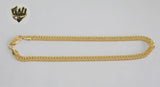 (1-0080) Gold Laminate - 4mm Double Cuban Link Anklet - 10" - BGF - Fantasy World Jewelry